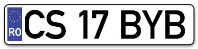 Placuta inmatriculare numar auto  CS-17-BYB, CS 17 BYB, CS17BYB