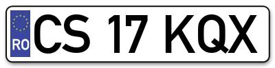 Placuta inmatriculare numar auto  CS-17-KQX, CS 17 KQX, CS17KQX