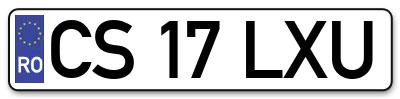 Placuta inmatriculare numar auto  CS-17-LXU, CS 17 LXU, CS17LXU
