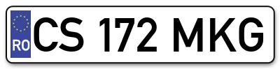 Placuta inmatriculare numar auto  CS-172-MKG, CS 172 MKG, CS172MKG