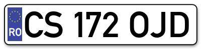 Placuta inmatriculare numar auto  CS-172-OJD, CS 172 OJD, CS172OJD