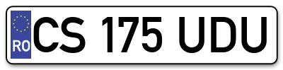 Placuta inmatriculare numar auto  CS-175-UDU, CS 175 UDU, CS175UDU