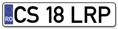 Placuta inmatriculare numar auto  CS-18-LRP, CS 18 LRP, CS18LRP