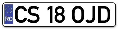 Placuta inmatriculare numar auto  CS-18-OJD, CS 18 OJD, CS18OJD