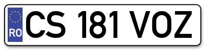 Placuta inmatriculare numar auto  CS-181-VOZ, CS 181 VOZ, CS181VOZ