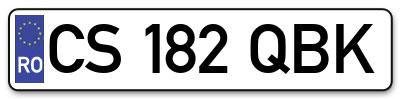 Placuta inmatriculare numar auto  CS-182-QBK, CS 182 QBK, CS182QBK