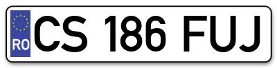 Placuta inmatriculare numar auto  CS-186-FUJ, CS 186 FUJ, CS186FUJ