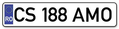Placuta inmatriculare numar auto  CS-188-AMO, CS 188 AMO, CS188AMO