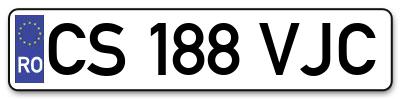 Placuta inmatriculare numar auto  CS-188-VJC, CS 188 VJC, CS188VJC