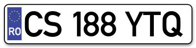 Placuta inmatriculare numar auto  CS-188-YTQ, CS 188 YTQ, CS188YTQ