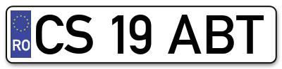 Placuta inmatriculare numar auto  CS-19-ABT, CS 19 ABT, CS19ABT