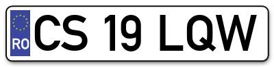 Placuta inmatriculare numar auto  CS-19-LQW, CS 19 LQW, CS19LQW