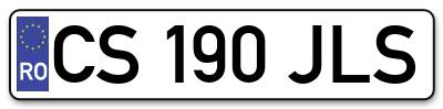 Placuta inmatriculare numar auto  CS-190-JLS, CS 190 JLS, CS190JLS