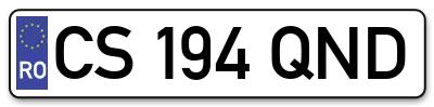 Placuta inmatriculare numar auto  CS-194-QND, CS 194 QND, CS194QND