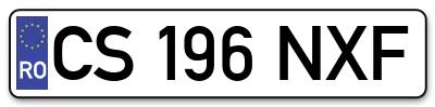 Placuta inmatriculare numar auto  CS-196-NXF, CS 196 NXF, CS196NXF