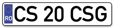 Placuta inmatriculare numar auto  CS-20-CSG, CS 20 CSG, CS20CSG