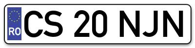 Placuta inmatriculare numar auto  CS-20-NJN, CS 20 NJN, CS20NJN