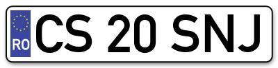 Placuta inmatriculare numar auto  CS-20-SNJ, CS 20 SNJ, CS20SNJ