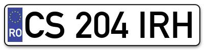 Placuta inmatriculare numar auto  CS-204-IRH, CS 204 IRH, CS204IRH