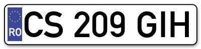 Placuta inmatriculare numar auto  CS-209-GIH, CS 209 GIH, CS209GIH