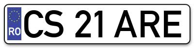 Placuta inmatriculare numar auto  CS-21-ARE, CS 21 ARE, CS21ARE