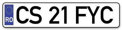 Placuta inmatriculare numar auto  CS-21-FYC, CS 21 FYC, CS21FYC