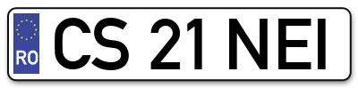 Placuta inmatriculare numar auto  CS-21-NEI, CS 21 NEI, CS21NEI