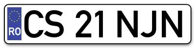 Placuta inmatriculare numar auto  CS-21-NJN, CS 21 NJN, CS21NJN
