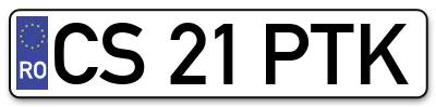 Placuta inmatriculare numar auto  CS-21-PTK, CS 21 PTK, CS21PTK