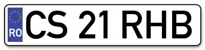 Placuta inmatriculare numar auto  CS-21-RHB, CS 21 RHB, CS21RHB