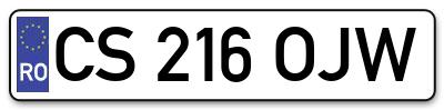 Placuta inmatriculare numar auto  CS-216-OJW, CS 216 OJW, CS216OJW