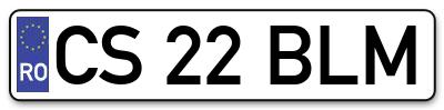 Placuta inmatriculare numar auto  CS-22-BLM, CS 22 BLM, CS22BLM