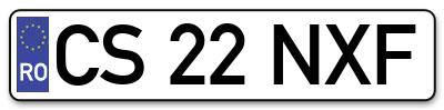 Placuta inmatriculare numar auto  CS-22-NXF, CS 22 NXF, CS22NXF
