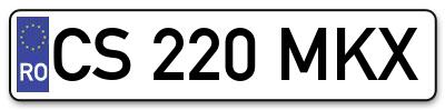 Placuta inmatriculare numar auto  CS-220-MKX, CS 220 MKX, CS220MKX
