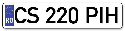 Placuta inmatriculare numar auto  CS-220-PIH, CS 220 PIH, CS220PIH