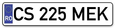 Placuta inmatriculare numar auto  CS-225-MEK, CS 225 MEK, CS225MEK