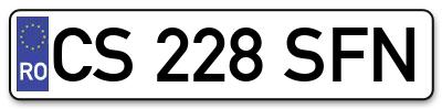 Placuta inmatriculare numar auto  CS-228-SFN, CS 228 SFN, CS228SFN
