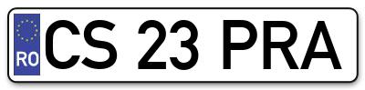 Placuta inmatriculare numar auto  CS-23-PRA, CS 23 PRA, CS23PRA