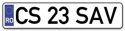Placuta inmatriculare numar auto  CS-23-SAV, CS 23 SAV, CS23SAV