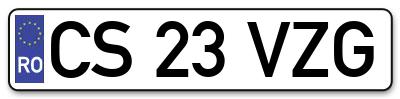 Placuta inmatriculare numar auto  CS-23-VZG, CS 23 VZG, CS23VZG
