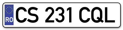 Placuta inmatriculare numar auto  CS-231-CQL, CS 231 CQL, CS231CQL