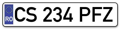 Placuta inmatriculare numar auto  CS-234-PFZ, CS 234 PFZ, CS234PFZ