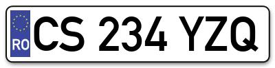 Placuta inmatriculare numar auto  CS-234-YZQ, CS 234 YZQ, CS234YZQ
