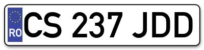 Placuta inmatriculare numar auto  CS-237-JDD, CS 237 JDD, CS237JDD