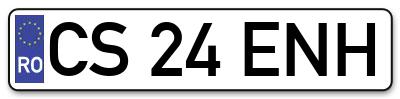Placuta inmatriculare numar auto  CS-24-ENH, CS 24 ENH, CS24ENH