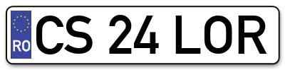 Placuta inmatriculare numar auto  CS-24-LOR, CS 24 LOR, CS24LOR