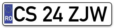 Placuta inmatriculare numar auto  CS-24-ZJW, CS 24 ZJW, CS24ZJW