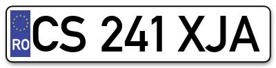 Placuta inmatriculare numar auto  CS-241-XJA, CS 241 XJA, CS241XJA