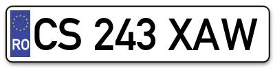 Placuta inmatriculare numar auto  CS-243-XAW, CS 243 XAW, CS243XAW