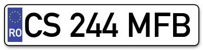 Placuta inmatriculare numar auto  CS-244-MFB, CS 244 MFB, CS244MFB